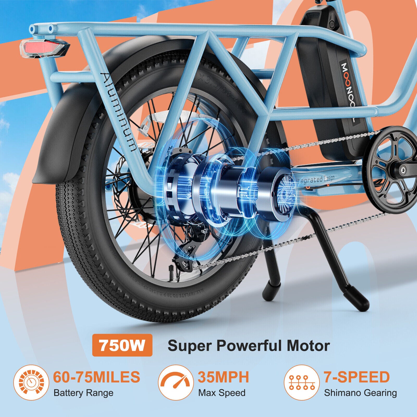 "MOONCOOL 'Explorer' E-Bike – Powerful 48V/ Fat Tires/ 750W Electric Bike for Adults | Built for Adventure and Hauling