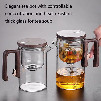 "Elegant Glass Teapot with Magnetic Infuser" – 520ML/720ML Kettle for Effortless Tea Brewing and Filtration