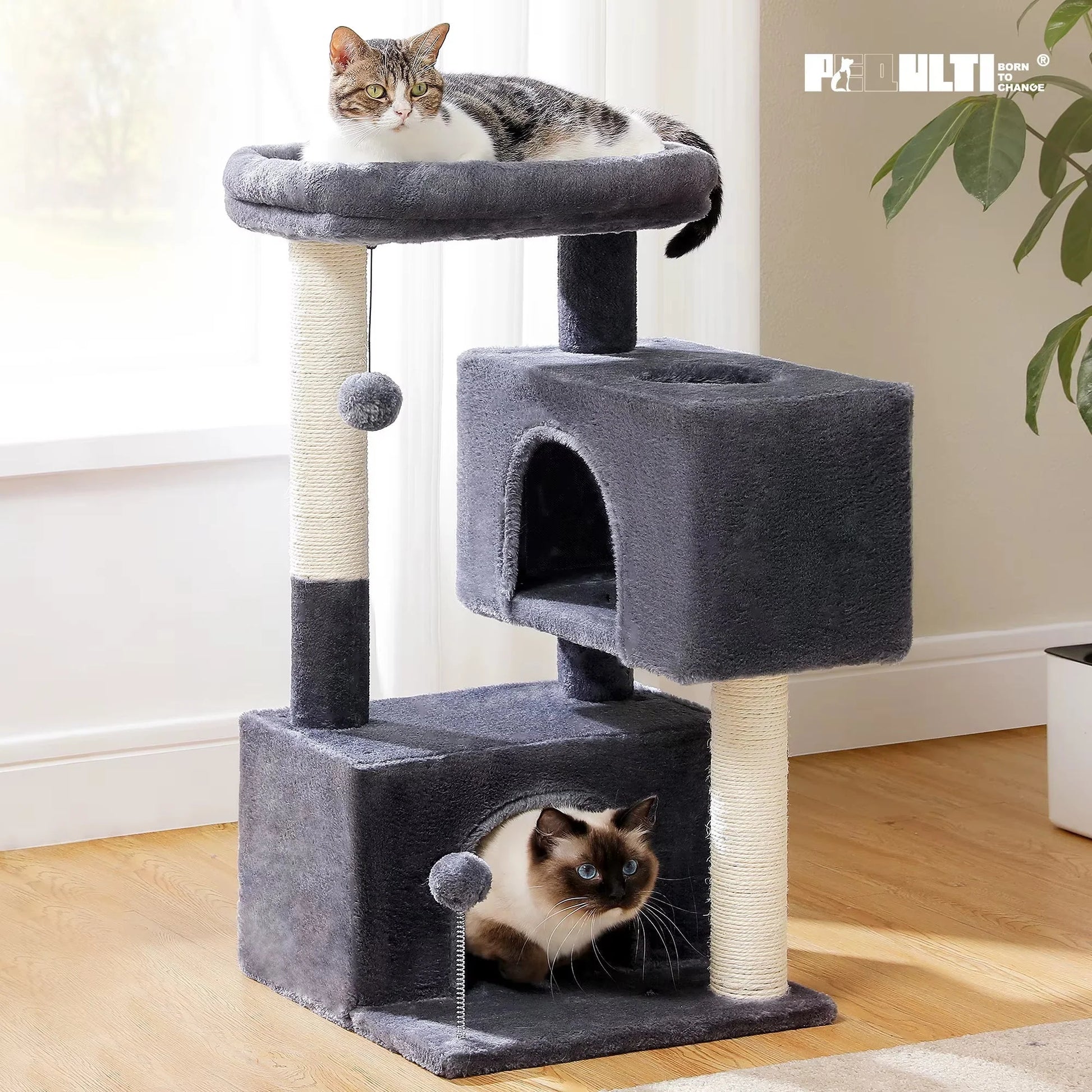 "Luxury Cat Tree for Large Cats" – Sturdy Indoor Tower with Spacious Condos, Scratching Posts & Comfy Perch (Supports Cats up to 10kg)