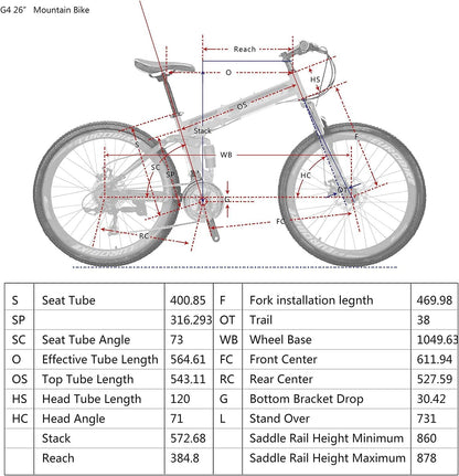 "EUROBIKE 'G6' Folding Bicycle" - Full-Suspension 26" Mountain Bike | 21-Speed Adventure Machine for Men & Women in Bold Red