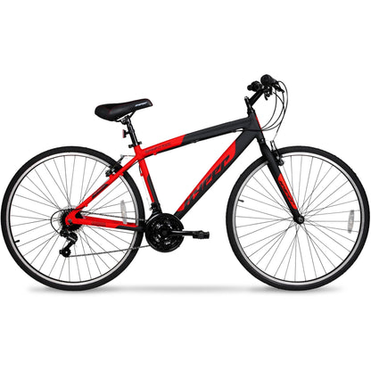 "Hyper 'SpinFit' Hybrid Bike" – Sleek Black & Red Design/ 700C/ Perfect for Teens and Adults (Ages 14+)