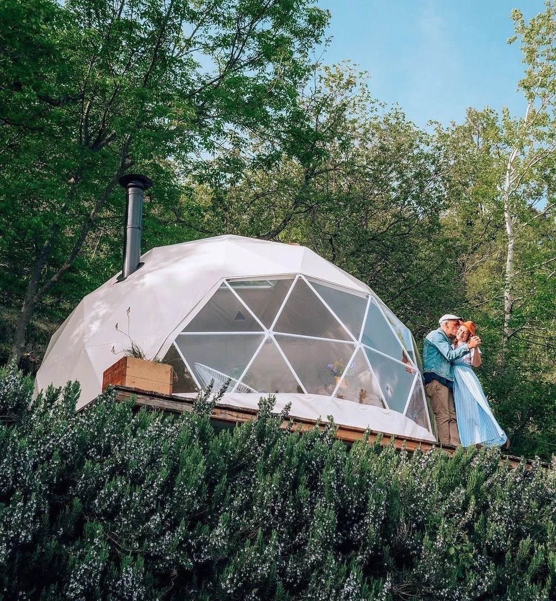 "Luxury Eco Dome Glamping Tent" – 6M-15M Round Canvas PVC Dome for Ultimate Outdoor Leisure & Unique Accommodation Experience