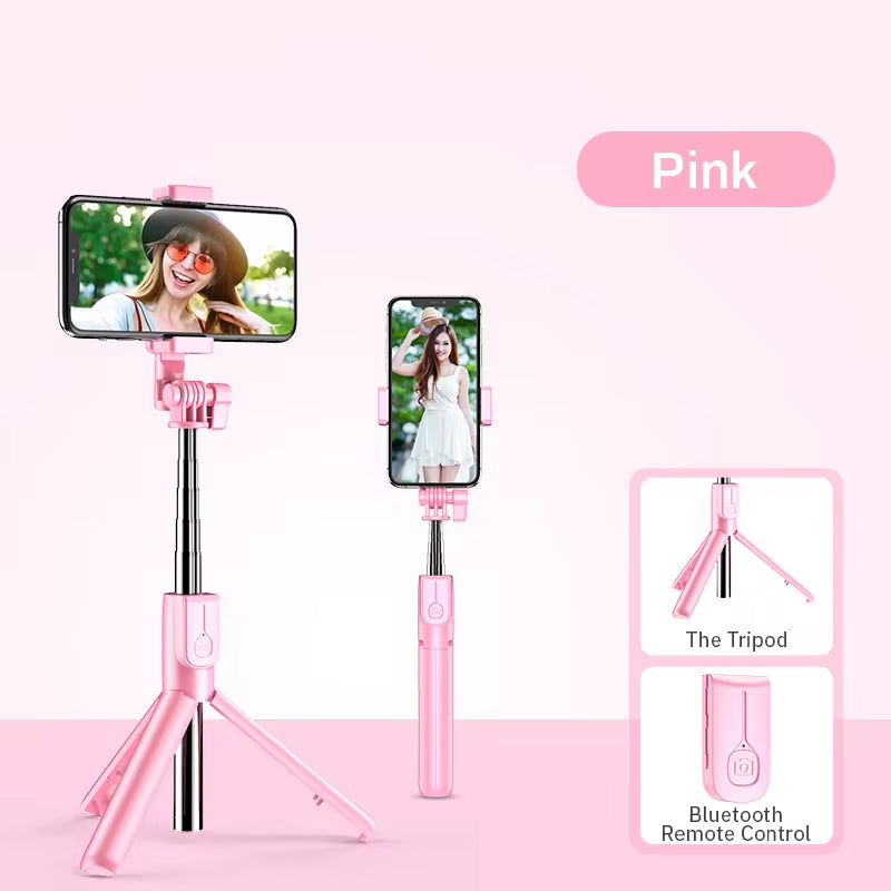 "4-in-1 Bluetooth Selfie Stick with LED Ring Light" – Extendable Tripod & Wireless Remote for iPhone 16, 15, 14, 13 & More