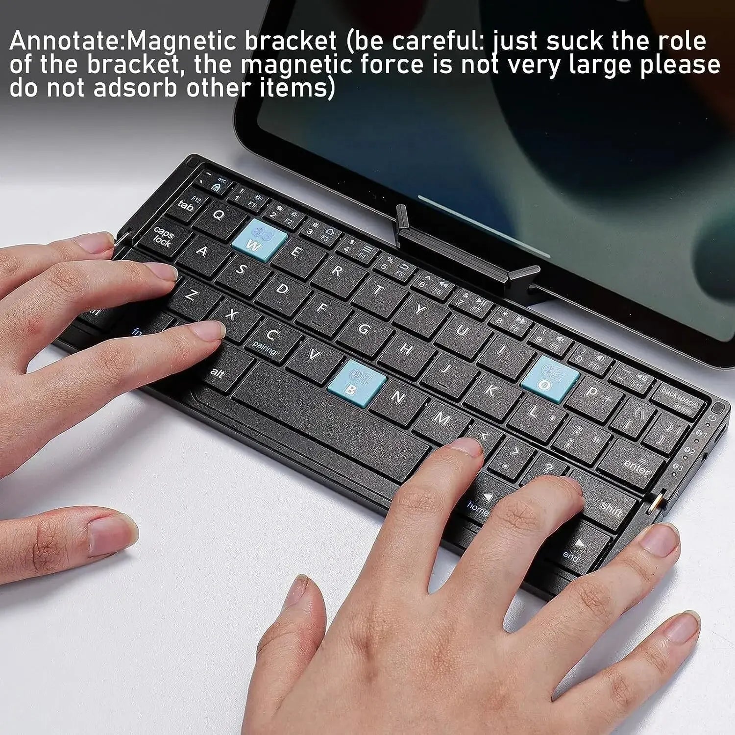 "JOMAA Foldable Bluetooth Keyboard" – Sleek Aluminum Alloy | Magnetic Stand | Rechargeable | Perfect for Tablets & iPads