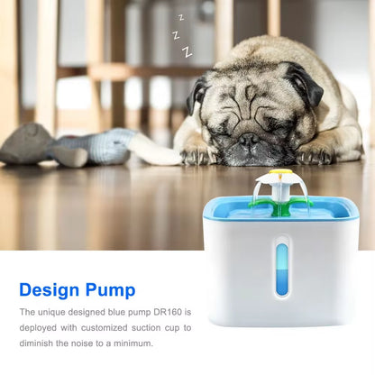 "Automatic LED Pet Water Fountain" – Flower Design Dispenser with Filters for Cats, Dogs & Birds | Fresh, Flowing Water for Happy Hydration