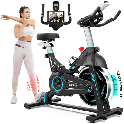 "POOBOO Resistance Indoor Cycling Bike" – Quiet, Adjustable Exercise Bicycle for Home Cardio Workouts | Supports Up to 350lbs