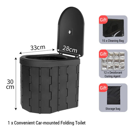 "Always-Ready Portable Toilet" The Ultimate Travel Companion for Camping, Cars, and More | Folding/ Odor-Proof/ Non-Slip Design for All Ages