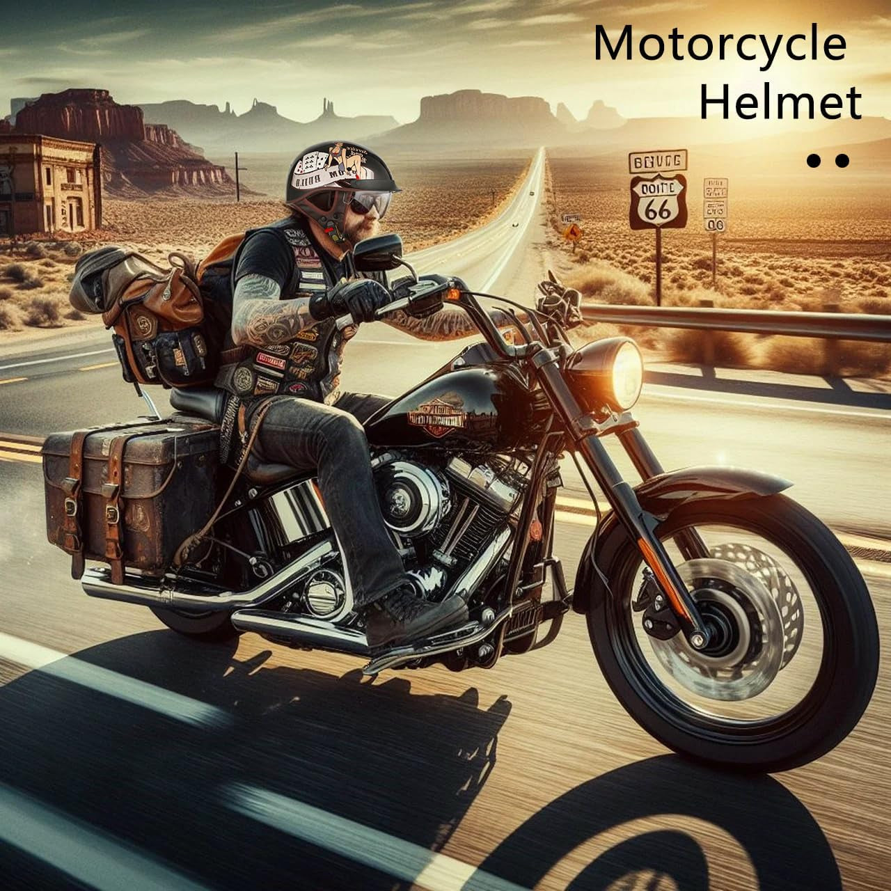 "Cool Cruise Vintage Half Helmet" – Retro-Style Motorcycle & Bicycle Helmet for Riders with Flair