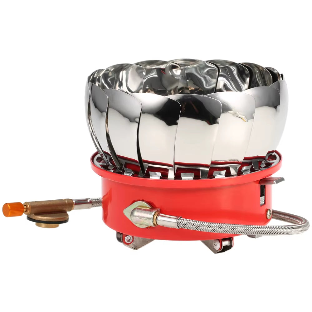 "LIXADA Windproof Camping Stove" – Piezo Ignition Lotus Gas Burner | Adapter for Outdoor Cooking, Hiking & Picnics