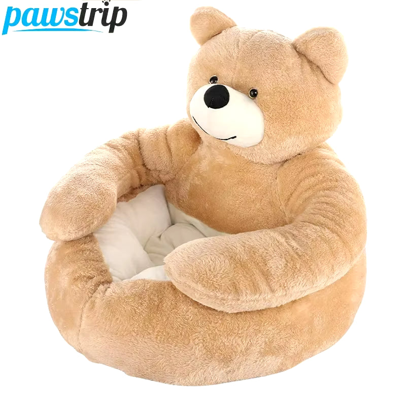 "Cozy Bear-Shaped Pet Bed" – Ultra-Soft, Plush & Warm Sleeping Spot for Cats, Dogs & Puppies