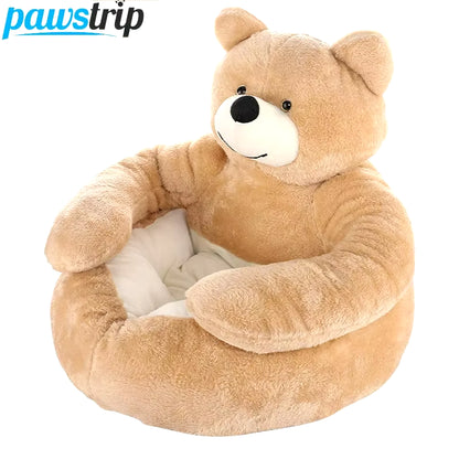 "Cozy Bear-Shaped Pet Bed" – Ultra-Soft, Plush & Warm Sleeping Spot for Cats, Dogs & Puppies