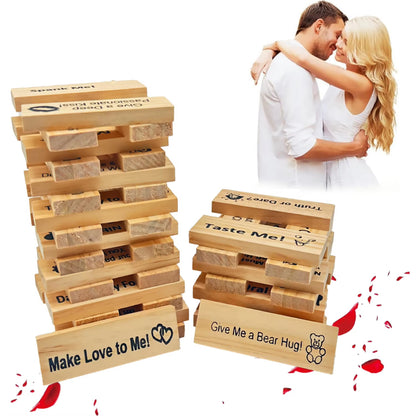 "Game Night Jenga For Couples" – Intimacy & Fun Stacking Block Game for Adults | Romantic Party Game for Valentine's