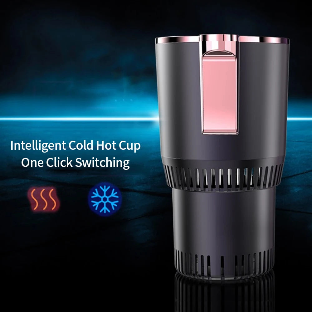 "Smart 2-in-1 Car Cup Holder" – Hot & Cold Beverage Cooler/Warmer with Touch Screen for Home, Office, or Travel