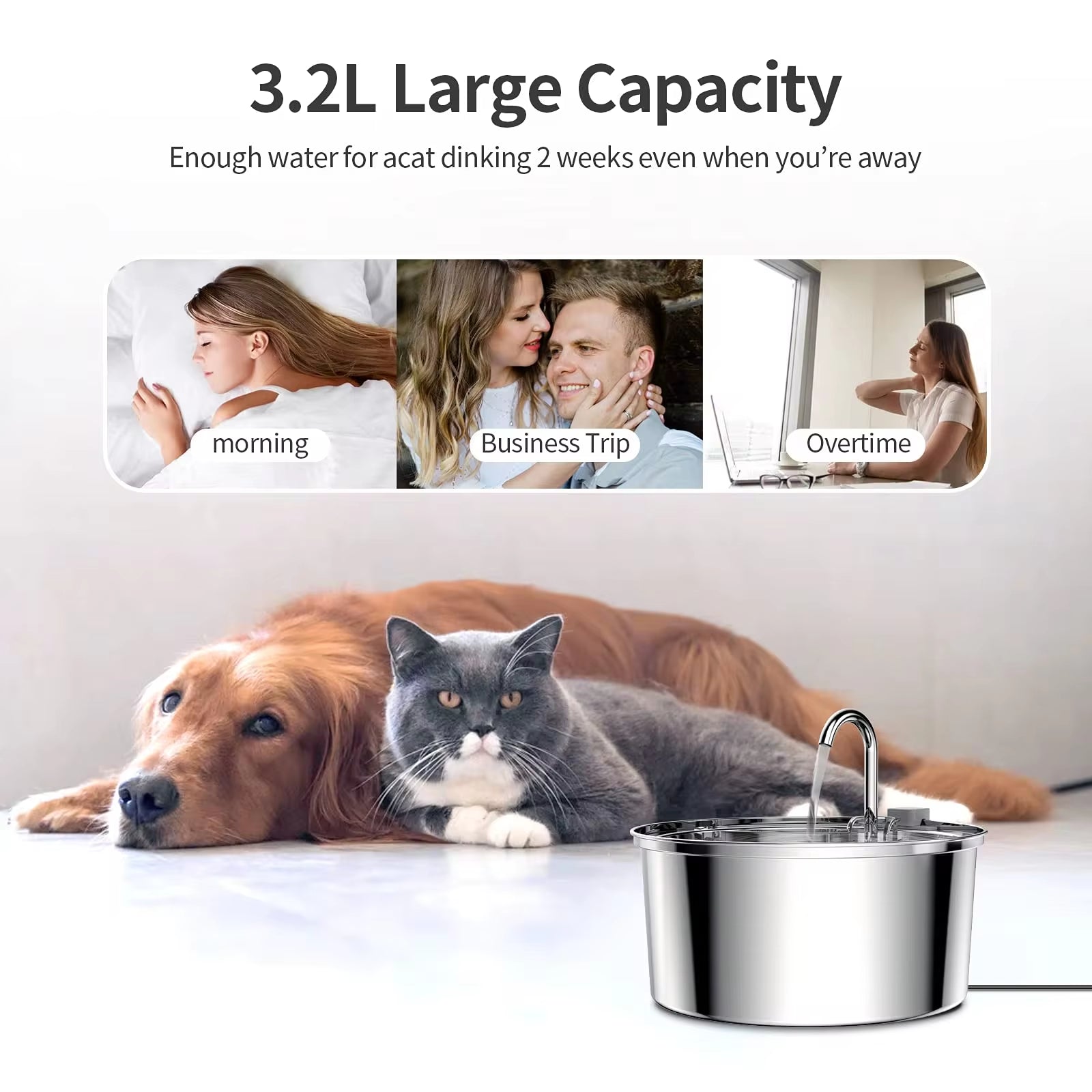 "Smart Pet Water Fountain" – Automatic & Quiet | Stainless Steel | Perfect for Cats & Dogs