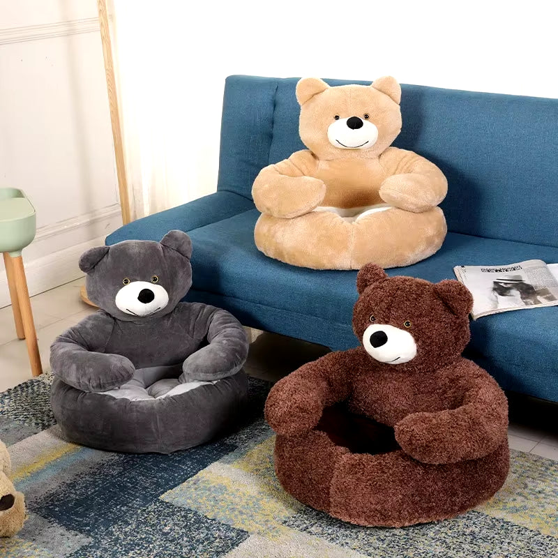 "Cozy Bear-Shaped Pet Bed" – Ultra-Soft, Plush & Warm Sleeping Spot for Cats, Dogs & Puppies