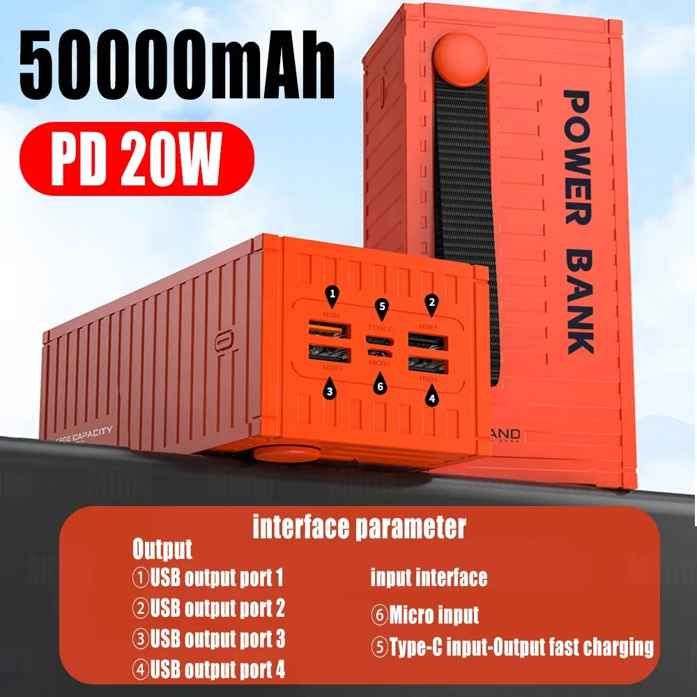 "TurboCharge 66W 50000mAh Power Bank" - Super Fast Charging Portable Powerhouse for Huawei| iPhone 14| Xiaomi| More.