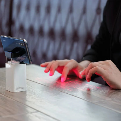 "Futuristic Virtual Laser Keyboard" – Wireless Touch Projector with Bluetooth Mouse Function for Phones, Laptops & Tablets"