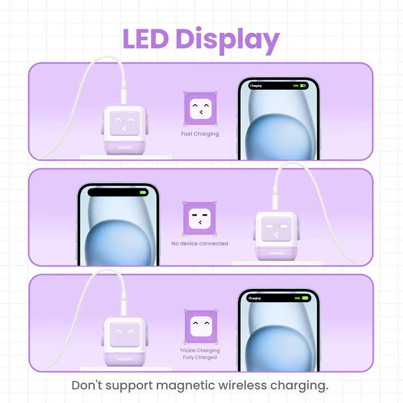 "65W Robot GaN Charger" - Quick Charge 4.0 & 3.0 PPS Powerhouse for iPhone 16/15/14 Pro | MacBook | Tablets – Fast Charging Made Fun!