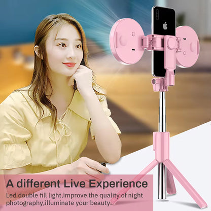 "4-in-1 Bluetooth Selfie Stick with LED Ring Light" – Extendable Tripod & Wireless Remote for iPhone 16, 15, 14, 13 & More