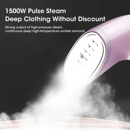 "Portable Handheld Garment Steamer" – Powerful 1500W Wrinkle Remover for Clothes, Travel & Home Use