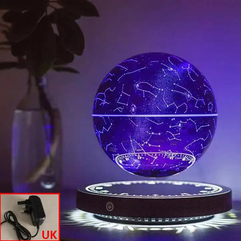 "Levitating LED Globe Lamp" – Magnetic Floating Earth with 360° Rotation | Galactic Starry Sky Design for Unique Decor