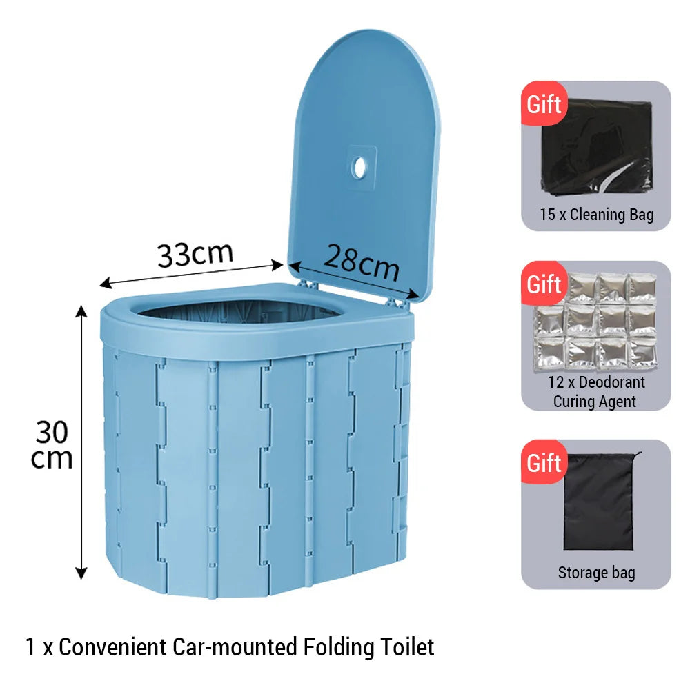 "Always-Ready Portable Toilet" The Ultimate Travel Companion for Camping, Cars, and More | Folding/ Odor-Proof/ Non-Slip Design for All Ages