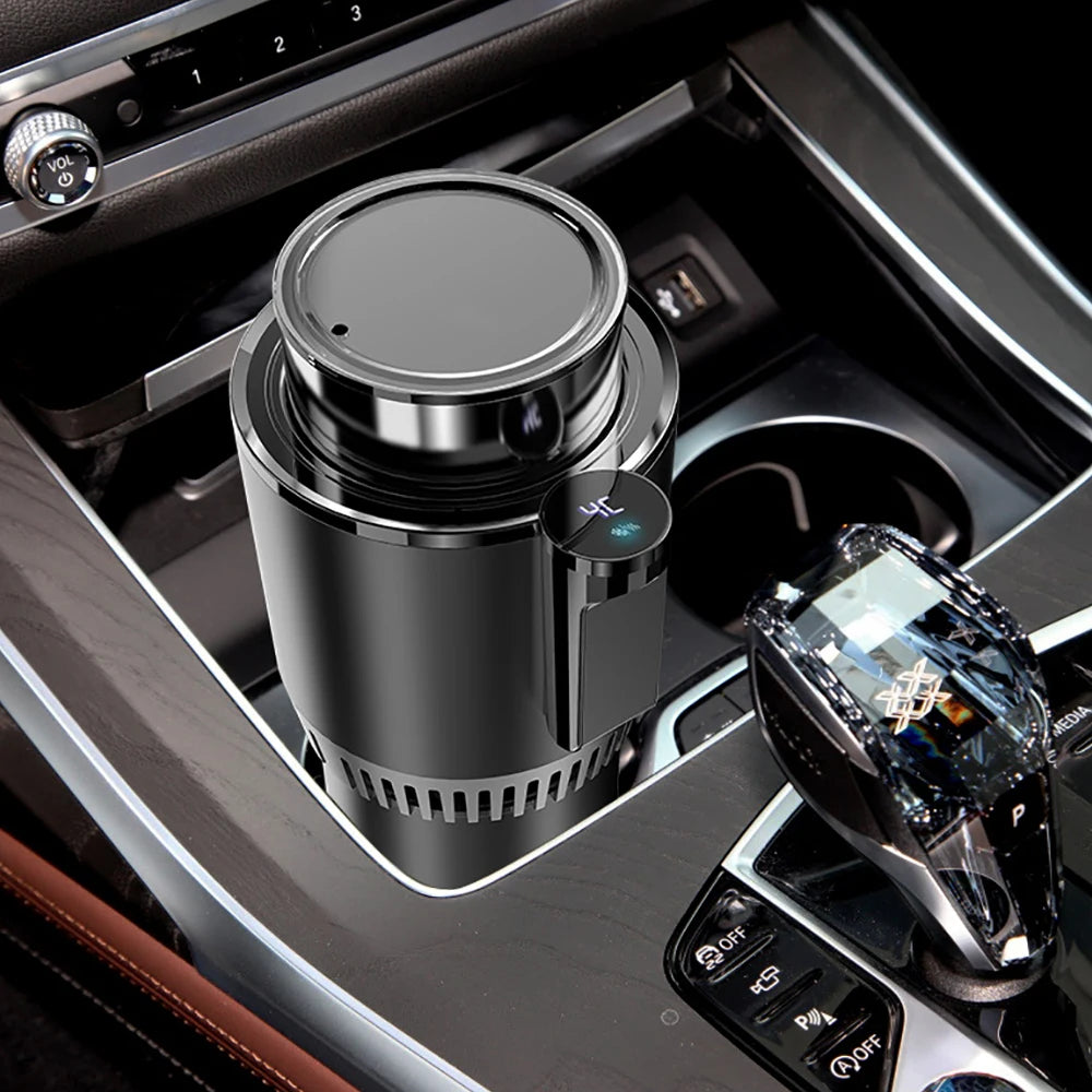 "Smart 2-in-1 Car Cup Holder" – Hot & Cold Beverage Cooler/Warmer with Touch Screen for Home, Office, or Travel